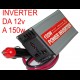 INVERTER 12V 150W  AC 220/240 ACCENSIONE ACCENDISICARO