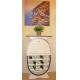 Mobile bar ovale con rivestimenti in pelle