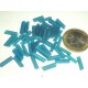 50 PERLE TUBO IN VETRO BLU