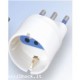 ADATTATORE SPINA 10A PRESA 2P+T 10 16A BIPASSO SCHUKO (USCITA GRANDE)