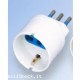 ADATTATORE SPINA 10A PRESA 2P+T 1016A BIPASSO SCHUKO (USCITA PICCOLA)