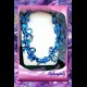 PARURE COMPLETA IN SETA BLU SILK NECKLACE MURANO GLASS