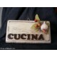 DECOUPAGE TARGA CUCINA  IN LEGNO DECORATO DECAPE' AGLIO