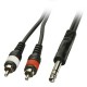 Cavo adattatore 6,3mm/2 x RCA, 3m NERO SOUND STEREO MP3 6083