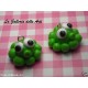 Charm Fimo Cernit polipetti verdi kawaii handmade 1pz