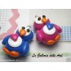 Charm Fimo Cernit pinguini innamorati handmade 2pz