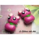 Charm Fimo Cernit orsetti fuxia kawaii handmade 1pz