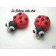 Charm Fimo Cernit coccinella fortun kawaii handmade 1pz
