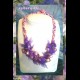 PINK SILK NECKLACE COLLANA SETA CRISTALS MURANO PERLE