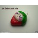 Charm Fimo Cernit fragolina fragola kawaii handmade 1pz