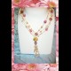 COLLANA NECKLACE ROSA VINTAGE ORO FREE CRISTALLI PERLE