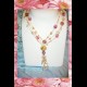 COLLANA NECKLACE ROSA VINTAGE ORO FREE CRISTALLI PERLE