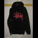 FELPA STUSSY NERA TG M CON CAPPUCCIO