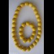 COLLANA E BRACCIALETTO-BRACCIALE GIALLO IN LEGNO