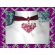 COLLARINO CHOCKER SWAROVSKI CRYSTALS PINK HEART CUORE