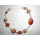 BRACCIALE CORNIOLA E PERLE NATURALI