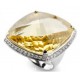 ANELLO IN ARGENTO 925 RODIATO QUARZO YELLOW GIALLO!!