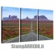 3 QUADRI MODERNI MONUMENT VALLEY AMERICA STAMPA ART