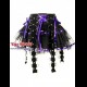 DARK GOTHIC MINIGONNA A BALZE, BONDAGE NERO VIOLA CON D RING
