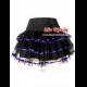 DARK GOTHIC MINIGONNA NERO TULLE RIGIDO NASTRI VIOLA