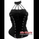 DARK GOTHIC TOP NERO CON LACCI AL COLLO CORSETTATO IN PVC