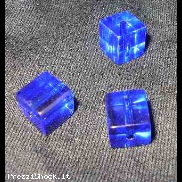 Cubo in vetro Blu 9x8mm