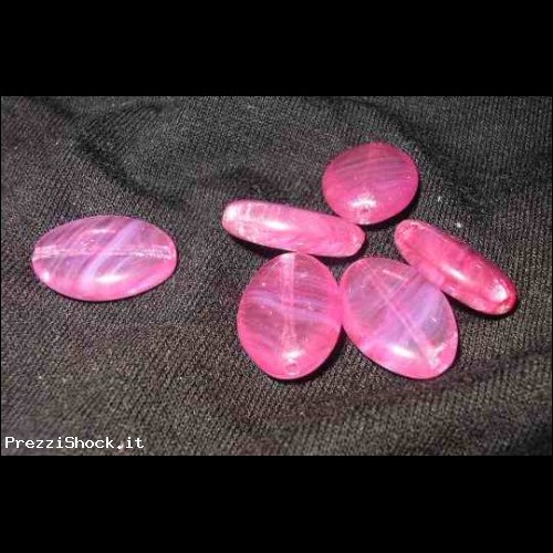 Perla ovale piatta Rosa intenso melang 16x11mm