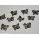 12 Farfalle perle distanziali mm 9x11 argento tibetano
