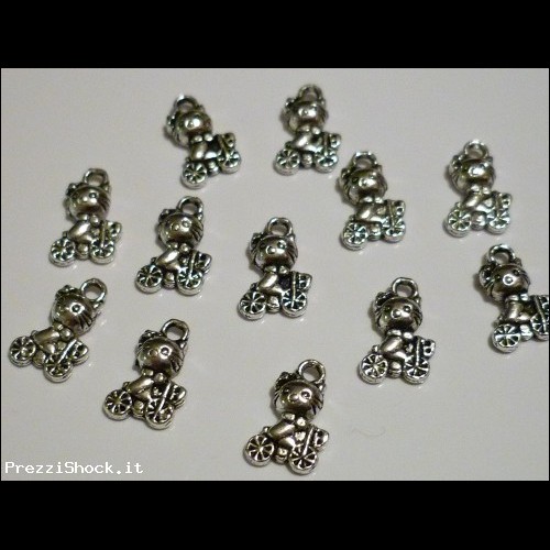 12 charms Hello Kitty mm 12x8 argento tibetano