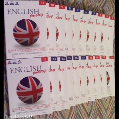 CORSO DI INGLESE ENGLISH TODAY 22 DVD 22 CD 22 LIBRI