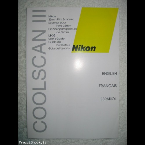 Manuale duso scanner per dia NIKON COOLSCAN III