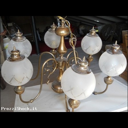 lampadario vintage in ottone