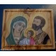Sacra Famiglia Icona olio su legno dipinta a mano
