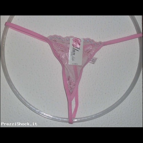 Sexy perizoma rosa minimale trasparente string (t. U)