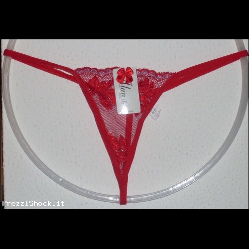 Sexy perizoma rosso minimale trasparente string (t. U)