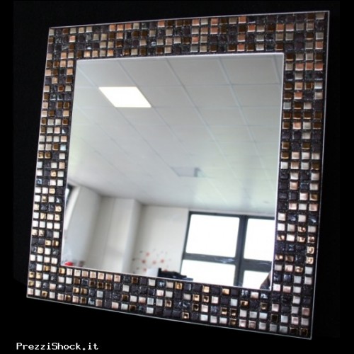 Specchio Quadrato 41 x 41 con cornice in prezioso mosaico