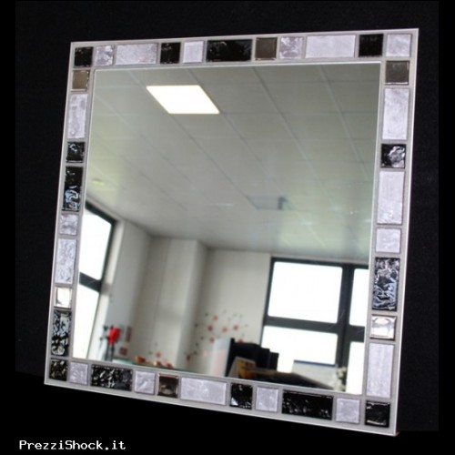 Specchio Quadrato 36 x 36 con cornice in prezioso mosaico
