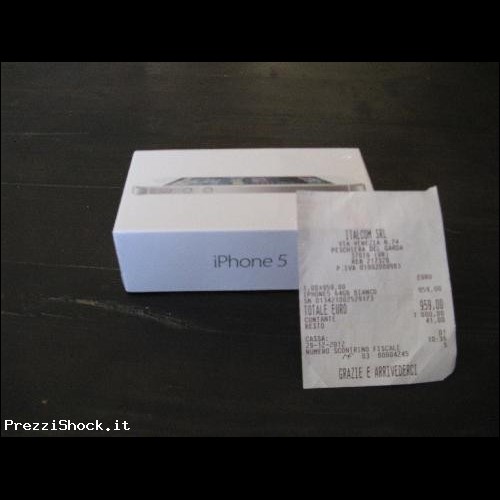 apple i phone 5 64 gb white + auricolare apple bluethoot