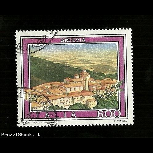 Francobolli Italia Repubblica 1992 - Arcevia - da L. 600