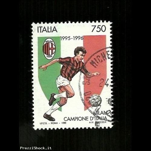 Francobolli Italia Repubblica 1996 - Milan Campione D'Italia