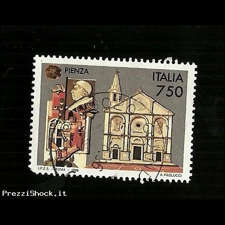 Francobolli Italia Repubblica 1996 - Pienza da L. 750  ( Sta