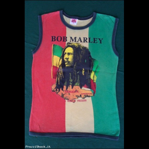 T-Shirt - BOB MARLEY - Maglietta senza Maniche Vintage Usata