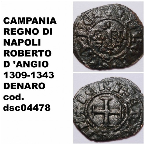 REGNO DI NAPOLI ROBERTO D ANGIO 1309-1343 DENARO