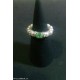 Anello con vere perle akoia giappone con Smeraldo ct 0,20