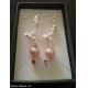 Orecchini in argento Con vere perle bianche  rosa salmone !