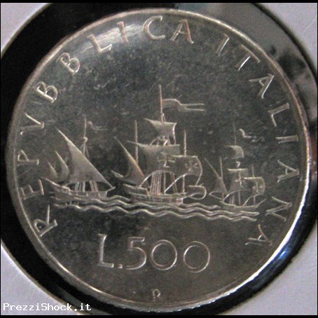 *S* Italia Repubblica 500 lire argento 1970 CARAVELLE FDC