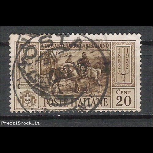 1932 - cinquantenario Garibaldino cent 20 - USATO