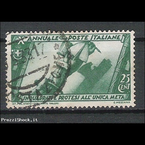 1932 - decennale marcia su Roma - cent 25 - USATO