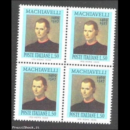 1969 - Machiavelli  50 - quartina- nuovi MNH