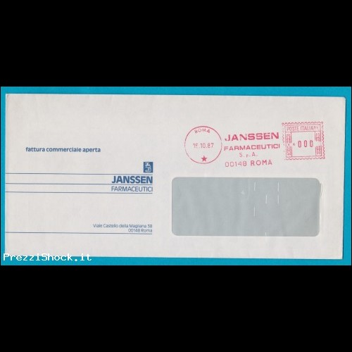1995 - affrancatura rossa - Janssen farmaceutici - Roma